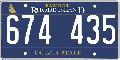 RI license plate 674435