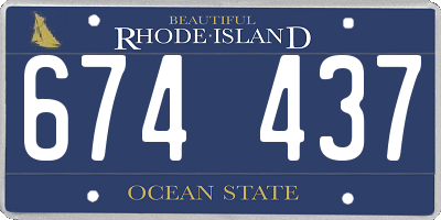 RI license plate 674437