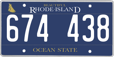 RI license plate 674438