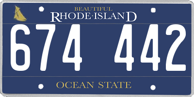 RI license plate 674442
