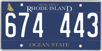 RI license plate 674443