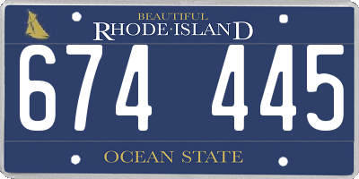 RI license plate 674445