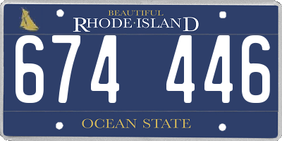 RI license plate 674446