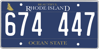 RI license plate 674447