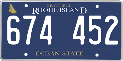 RI license plate 674452