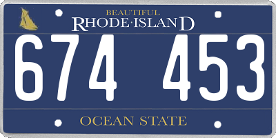 RI license plate 674453