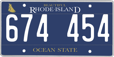 RI license plate 674454