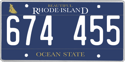RI license plate 674455