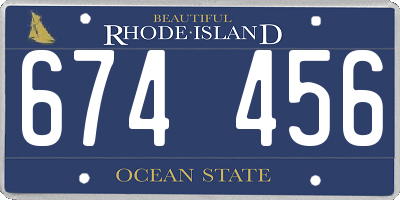 RI license plate 674456