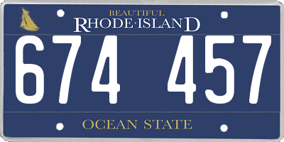 RI license plate 674457