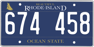 RI license plate 674458
