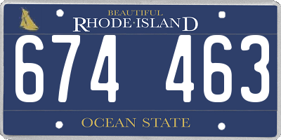 RI license plate 674463
