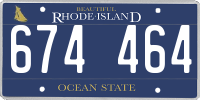 RI license plate 674464