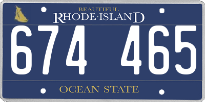 RI license plate 674465