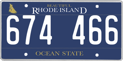 RI license plate 674466