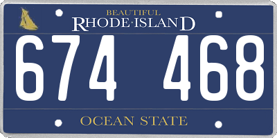 RI license plate 674468