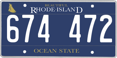 RI license plate 674472