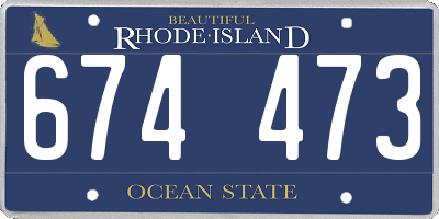 RI license plate 674473