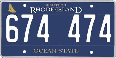 RI license plate 674474
