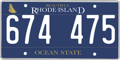 RI license plate 674475