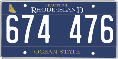 RI license plate 674476