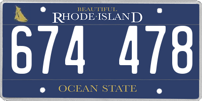 RI license plate 674478