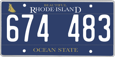 RI license plate 674483