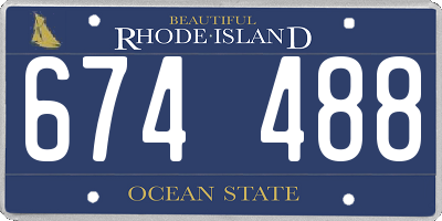 RI license plate 674488