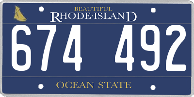 RI license plate 674492