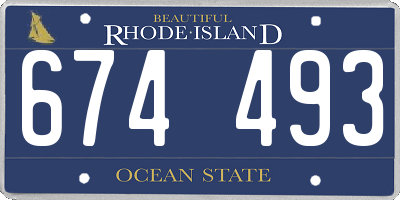 RI license plate 674493