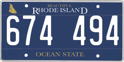 RI license plate 674494