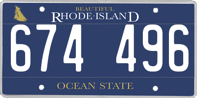 RI license plate 674496