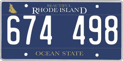 RI license plate 674498