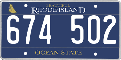 RI license plate 674502