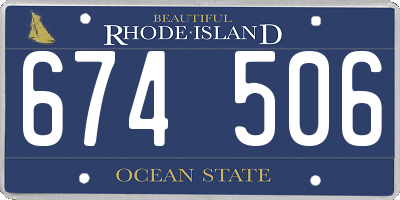RI license plate 674506