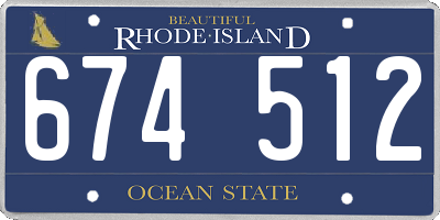 RI license plate 674512