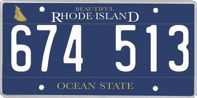 RI license plate 674513