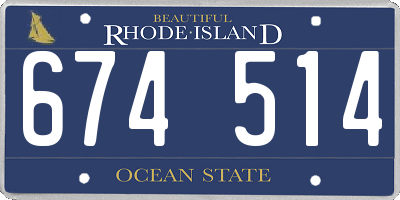 RI license plate 674514