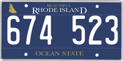RI license plate 674523