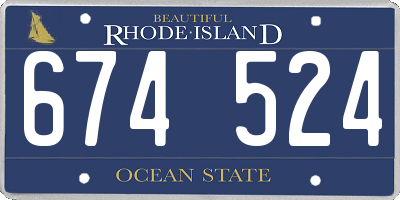 RI license plate 674524