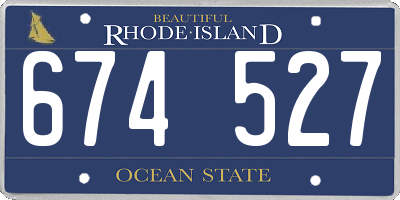 RI license plate 674527