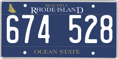 RI license plate 674528