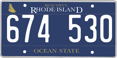 RI license plate 674530