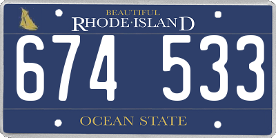 RI license plate 674533