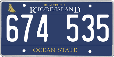 RI license plate 674535