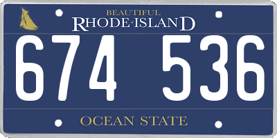 RI license plate 674536