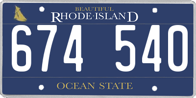 RI license plate 674540
