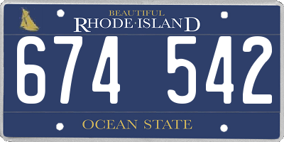 RI license plate 674542