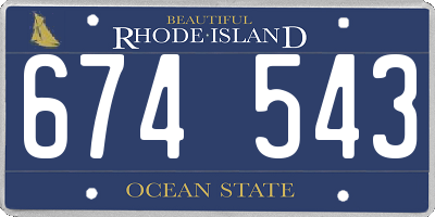 RI license plate 674543