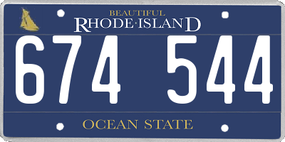 RI license plate 674544